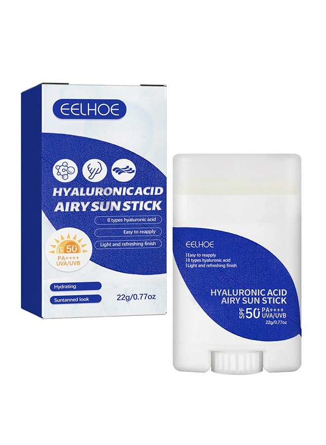 Hyaluronic Acid Airy Sun Stick SPF 50+ PA++++ Waterproof Strong Hydrating Sun Stick For Women Men 22g