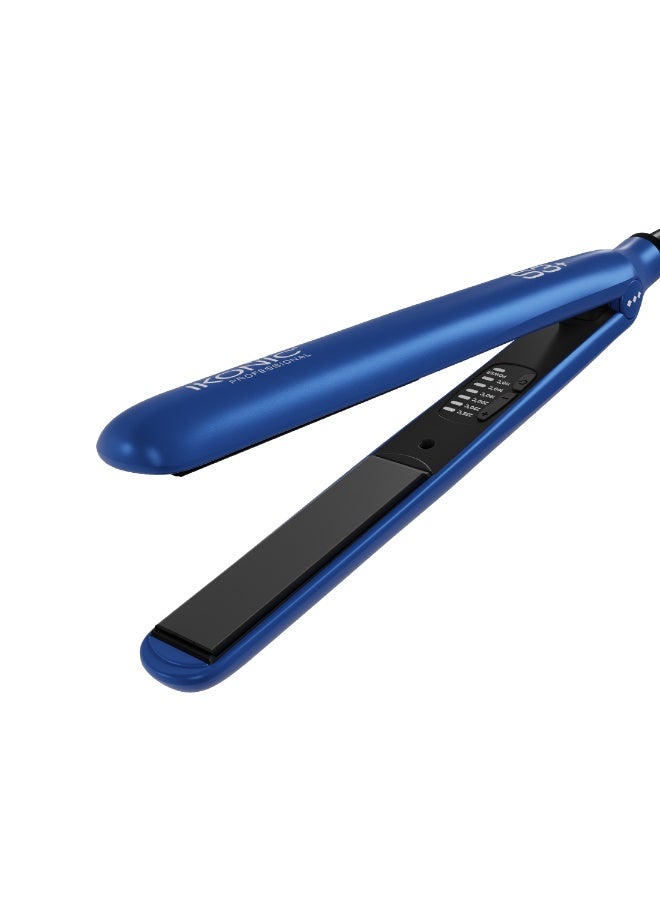 Ikonic S3+ Hair Straightener Blue Professional Ceramic Floating Plates Adjustable Temperature Control Instant Heat-Up Easy to Use All Hair Type