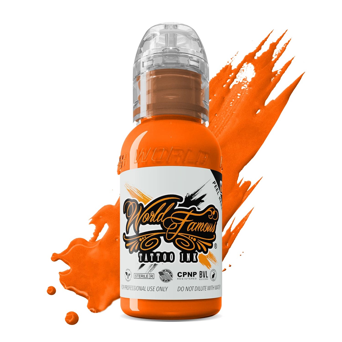 World Famous Tattoo Ink - Everest Orange Tattoo Ink - Professional Tattoo Ink & Tattoo Supplies - Skin-Safe Permanent Tattooing in Bold Shades - Vegan & Non-Toxic (1 oz)