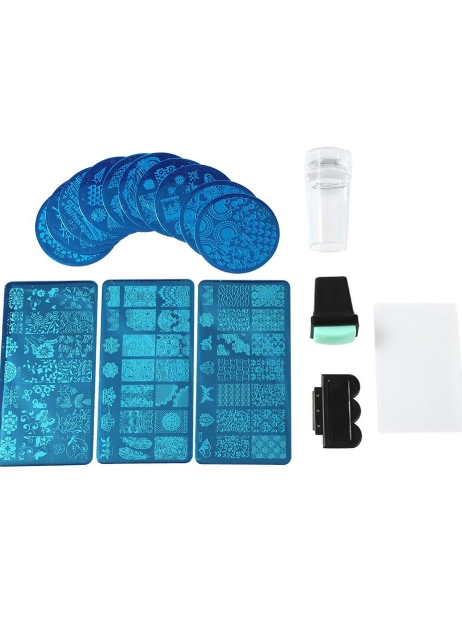 ORiTi Nail Stamping Plates, Nail Art Stamping Stamper Scraper Sets Tools Professional Flower Forest Image Plates for Nail Salon and Household