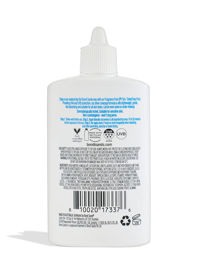 SPF 50+ Fragrance Free Tinted Face Fluid 50ml | Broad Spectrum Tinted Facial Sunscreen with Natural Finish | Non-Comedogenic UVA UVB Protection for All Skin Types | Lightweight Daily Tinted SPF Fluid - image 2