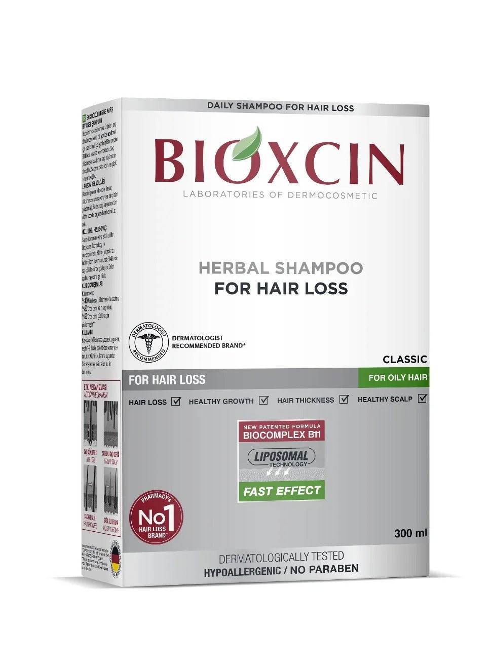 Hair Loss Shampoo for Oily Hair (300 ml) – Balancing Scalp Care for Hair Loss & Excess Oil Control, with BioComplex B11, Sulfate-Free, Dermatologically Tested