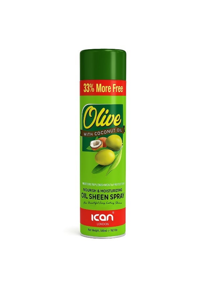 ICAN LONDON Olive Oil Moisturizing Sheen Spray With Coconut Oil – 500ML