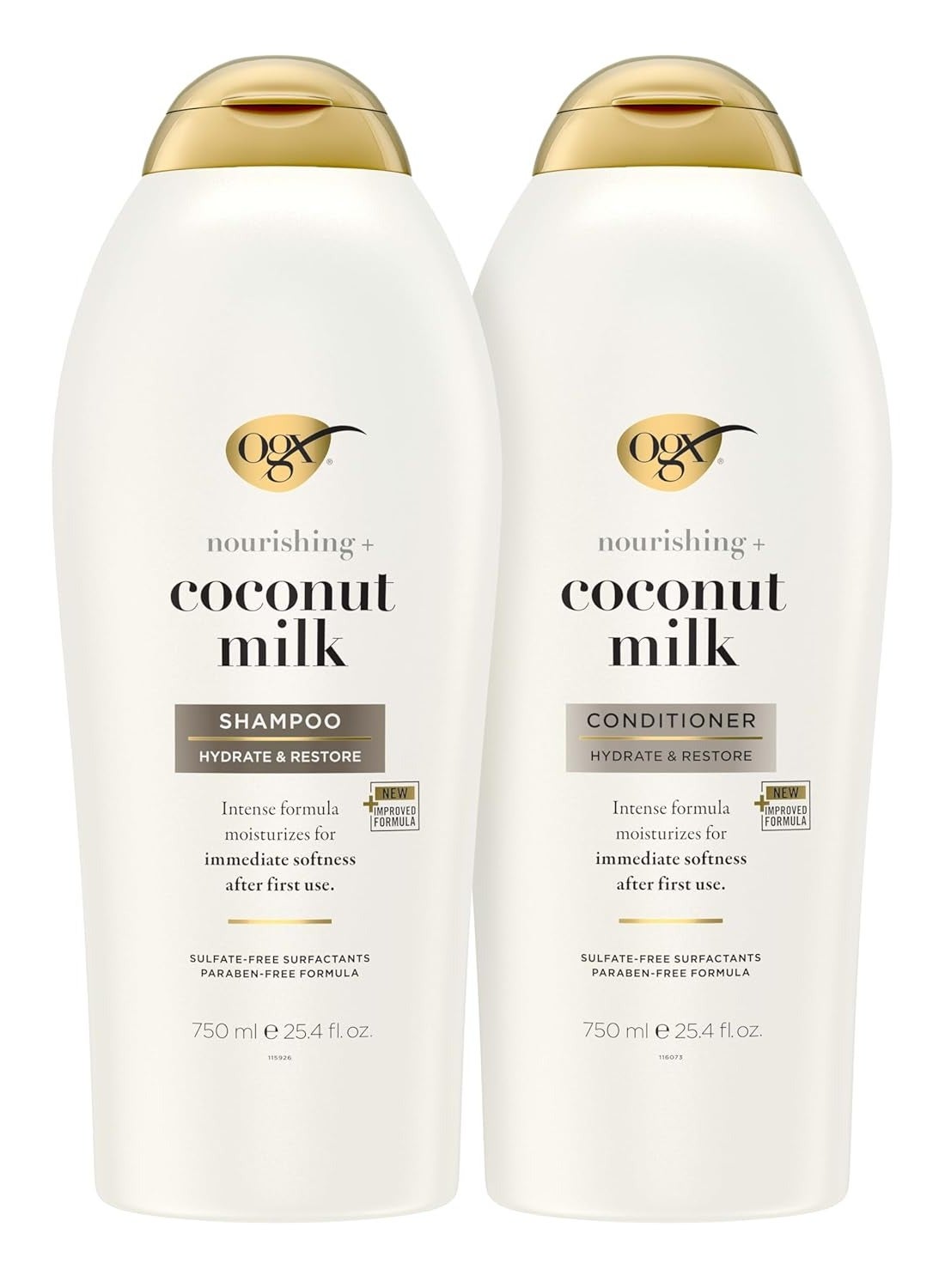 Nourishing + Coconut Milk Shampoo & Conditioner, Set, 25.4 Fl Oz (Pack of 2)