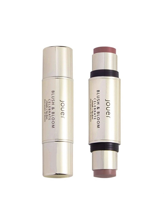 Blush & Bloom Cheek + Lip Duo - Hydrating Cream Blush Stick for Cheek and Lip Tint - Moisturizing Rose Hip and Squalane Oil Formula, Celebrate