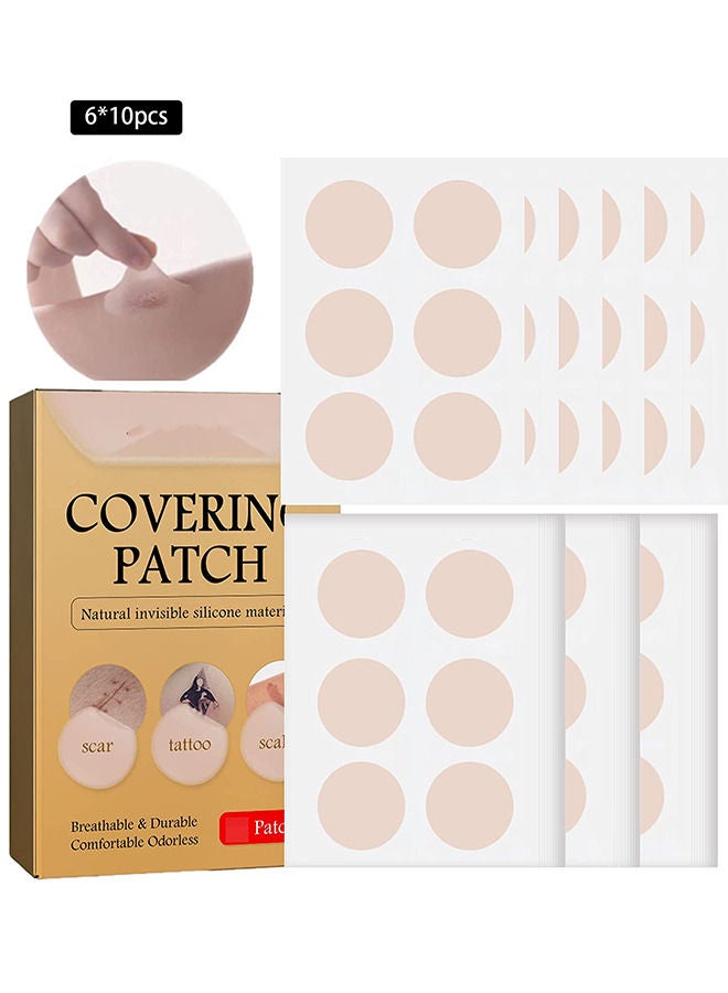 Tatto Cover Up - Ultra-Thin Flaw Concealer Sticker Patch Skin Concealing Tape - Thin tattoo cover up tape for unisex - Tattoo Cover Up Makeup Waterproof for Covering Up Scars and Tattoo 10Pcs 60 patchs