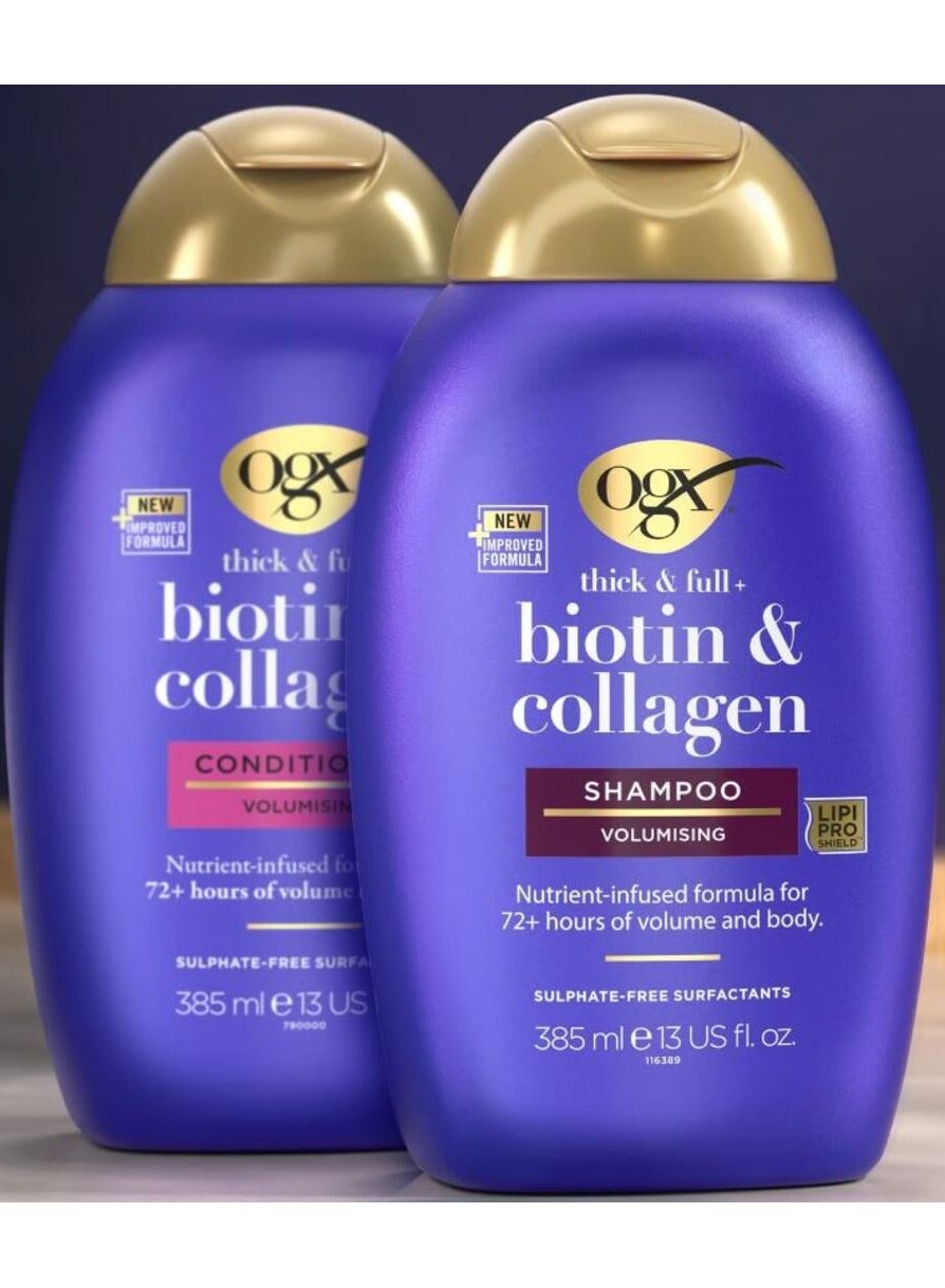 (Thick & Full) Shampoo & Conditioner with Biotin & Collagen 385ml , Set