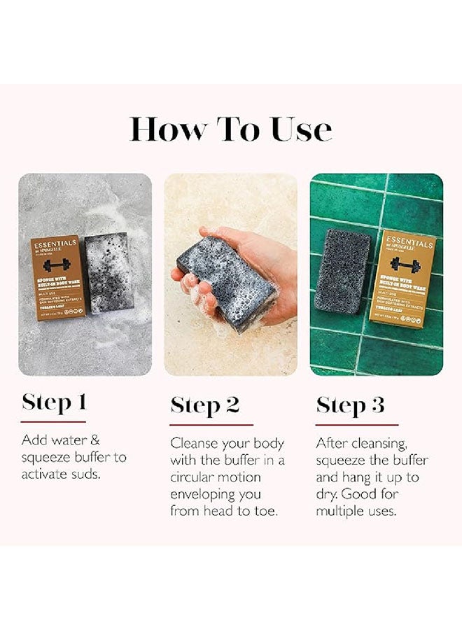 Men's Tobacco Leaf Body Wash Infused Buffer 70g (Multi Use) - image 4
