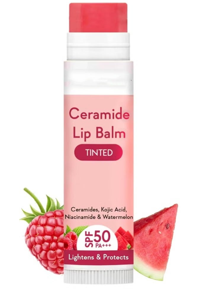 Tinted Ceramide Lip Balm with SPF50 PA Kojic Acid and Niacinamide For Lip Lightening and Protection 5gm