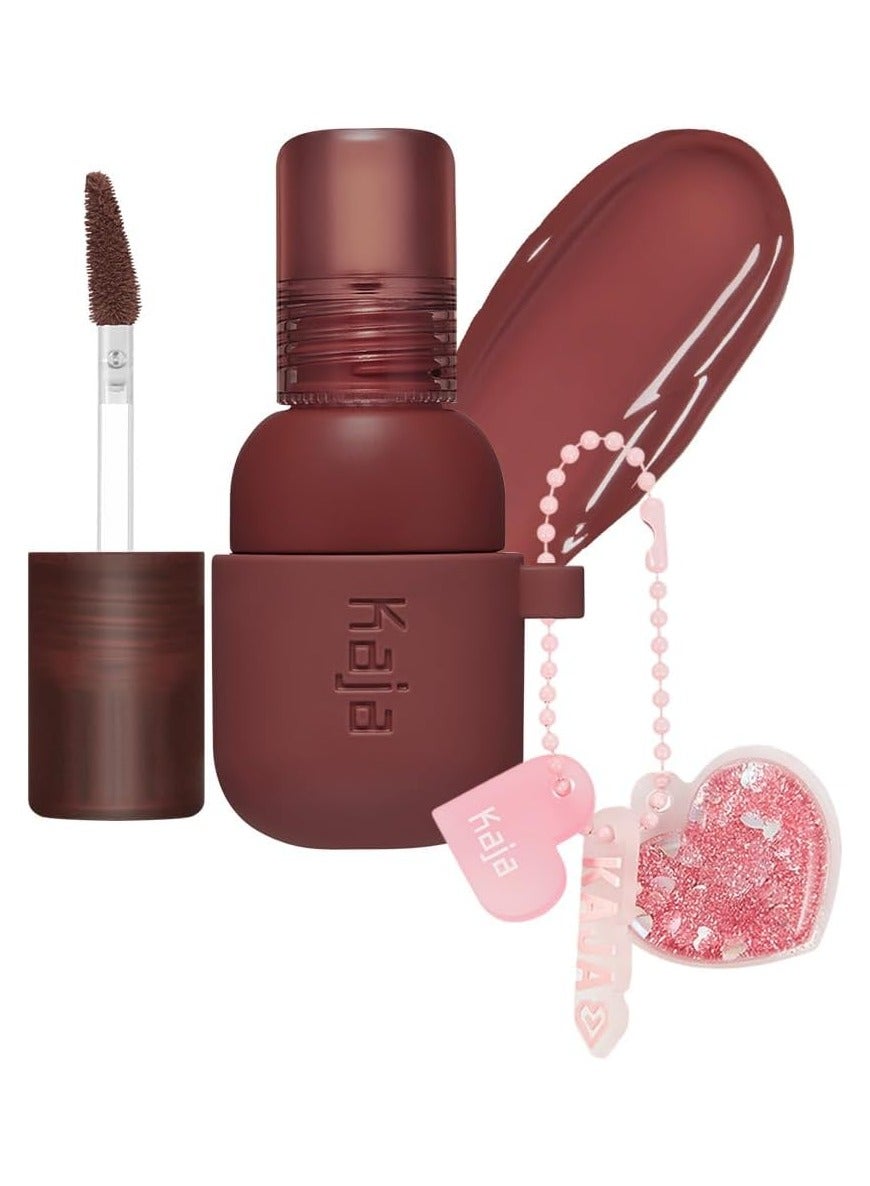 Lip & Blush Glazed Keychain Stain - Jelly Charm 06 Mocha Glaze - Buildable Lip and Cheek Tint - Vibrant Hydrating Jelly Formula for All Skin Tones