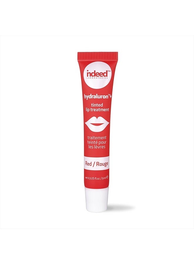 LABS Hydraluron + Tinted Lip Treatment, Hydrating Anti-Aging Lip Balm Treatment for Smooth Lips with Natural, Subtle Color, 9ml (Red)