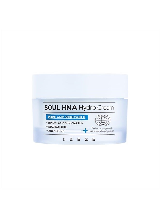 Soul HNA Hydro Cream 50ml - High Moisture Daily Facial Cream, Cypress Water Soothing Care for All Skin Types