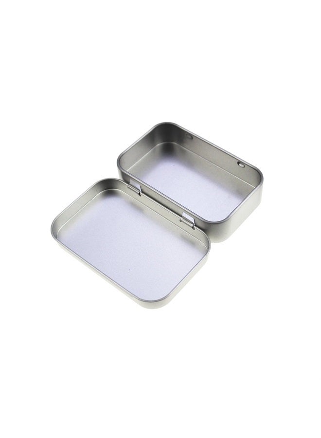 22 Pieces Rectangular Metal Empty Hinged Tins Containers Basic Necessities Home Storage Organizer Mini Box Set (3.75 x 2.45 x 0.8 inch)