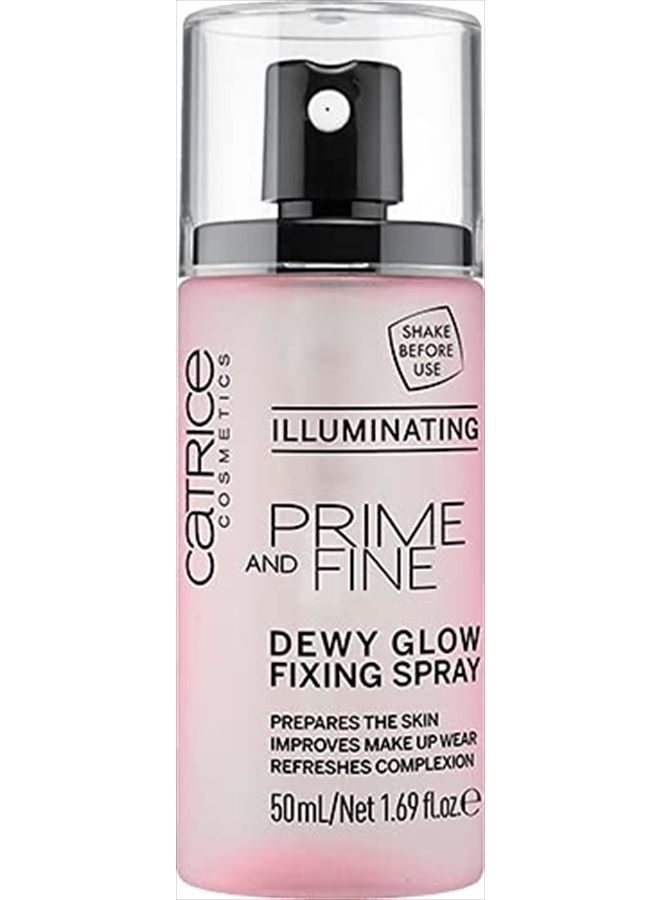 Prime & Fine Illuminating Dewy Glow Spray | Transparent and Fast Drying Fixing Spray| Paraben Free & Vegan | Cruelty Free (Pack of 1)