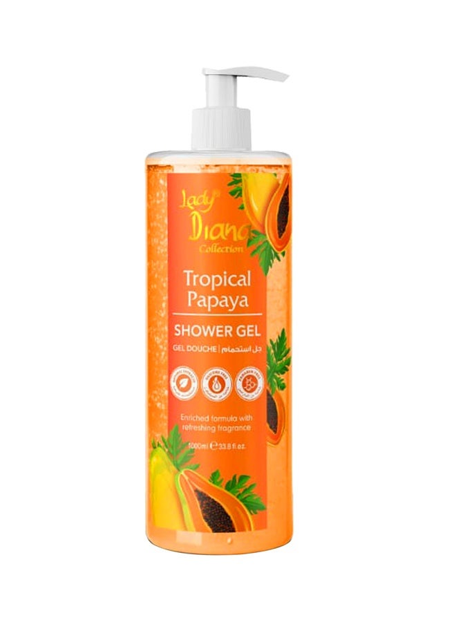 Lady Diana Papaya Shower Gel 1000ml | Tropical Papaya Refreshing Body Wash for Smooth, Nourished & Radiant Skin