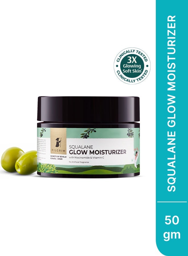 Squalane Niacinamide & Vitamin C Glow Moisturizer For Face(50Gm) | Moisturizer For Dry Skin Hydration | Face Moisturizer With Vitamin C For Glowing Skin | Non-Greasy | For Unisex