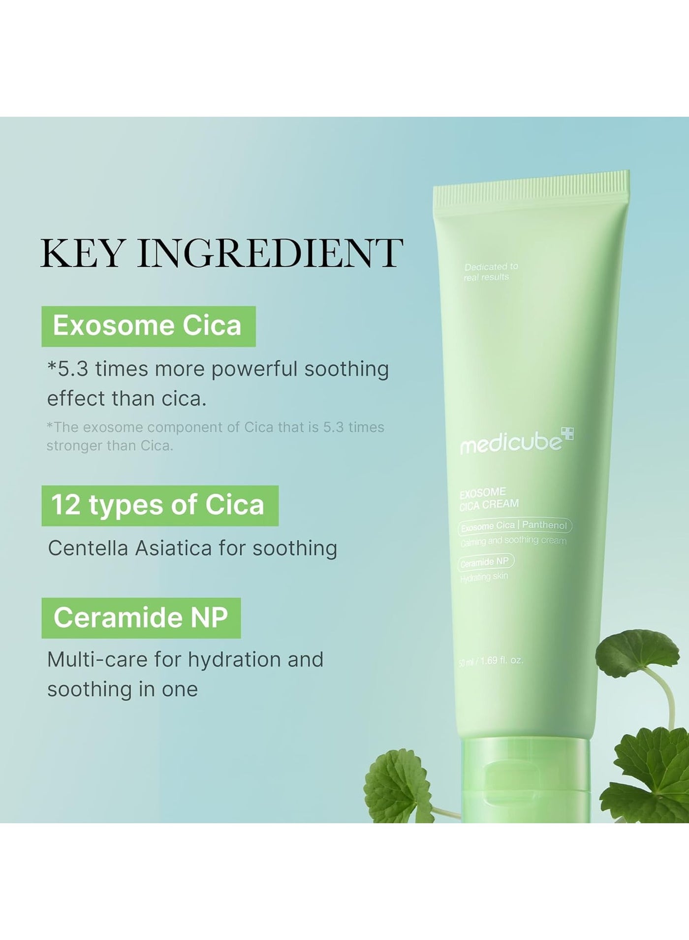 Exosome Cica Tea Tree Cream (50ml) for Sensitive & Acne Prone Skin, Soothing Moisturizer with Centella Asiatica & Exosome Technology, Redness Relief Hydrating Face Cream for Breakouts & Skin Barrier Repair - image 3