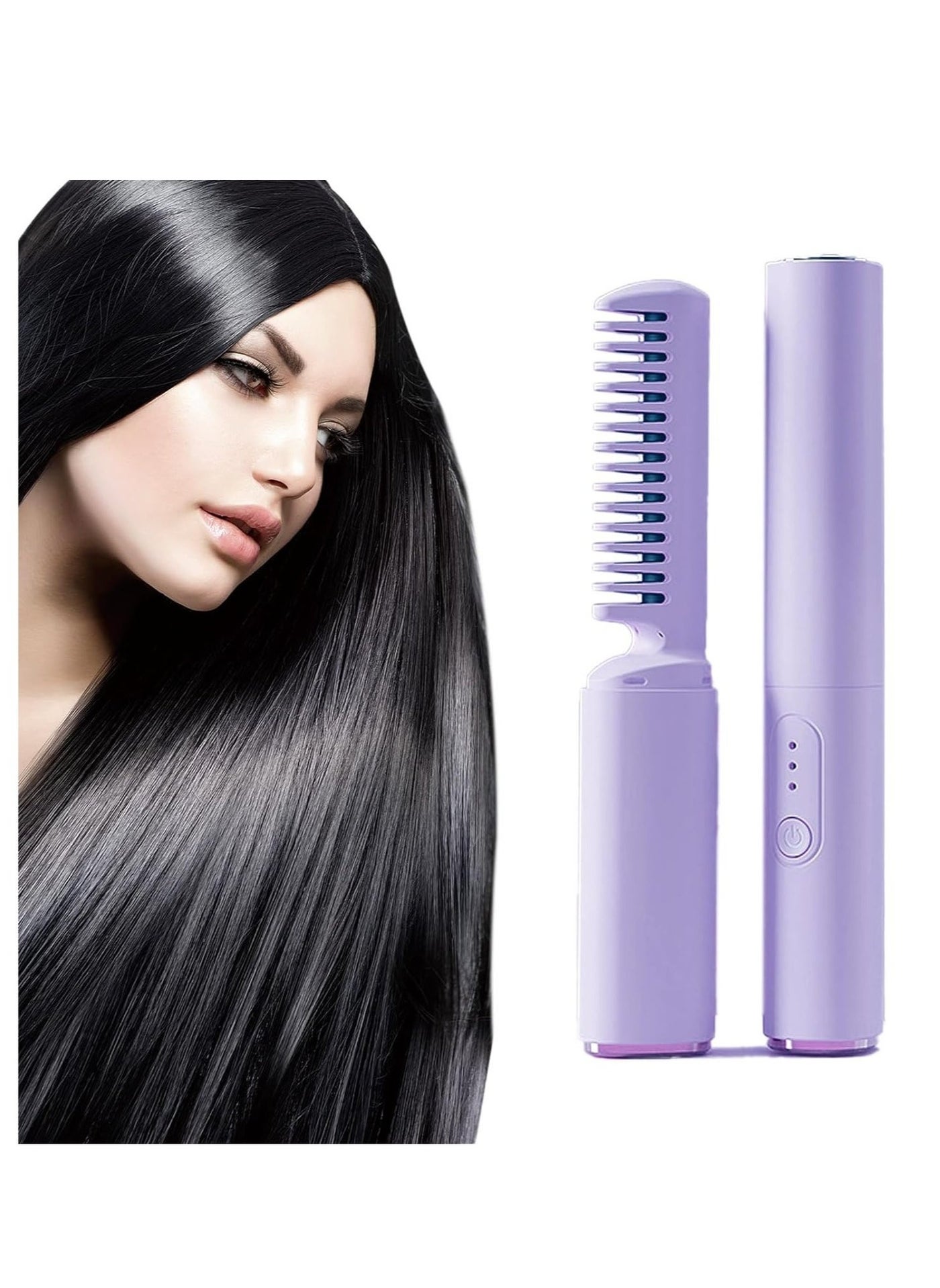 Portable Rechargeable Mini Hair Straightener - Purple