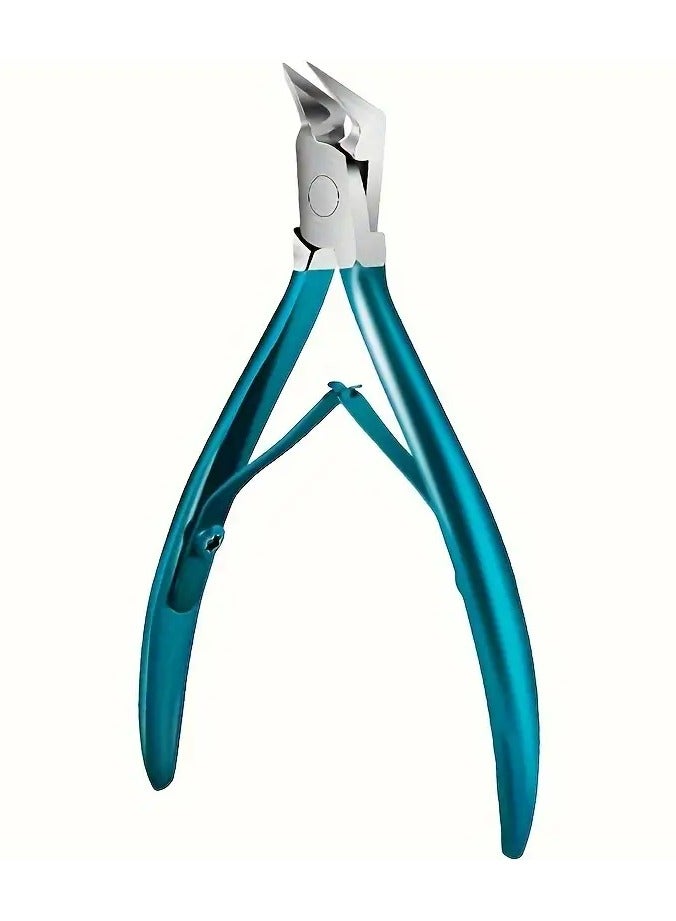 Ambidextrous Stainless Steel Cuticle Scissors - Hypoallergenic Precision Nail Care Tools with Double-Fork Spring Design for Salon and Home Use