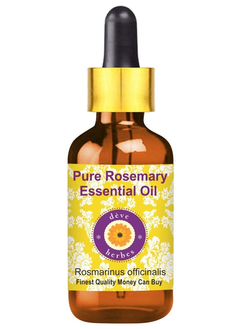 Deve Herbes Rosemary Essential Oil Steam Distilled with Glass Dropper