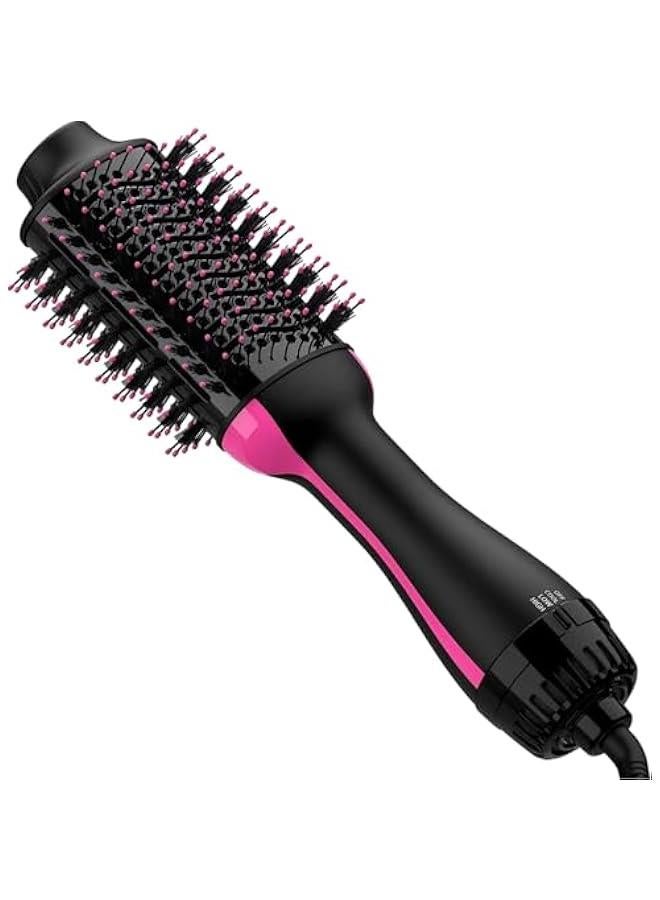 Hair Dryer Styler Volumizer and Hot Air BrushBrush One-Step Blow Dryer Brush for Styling and Frizz Control, Black and Pink