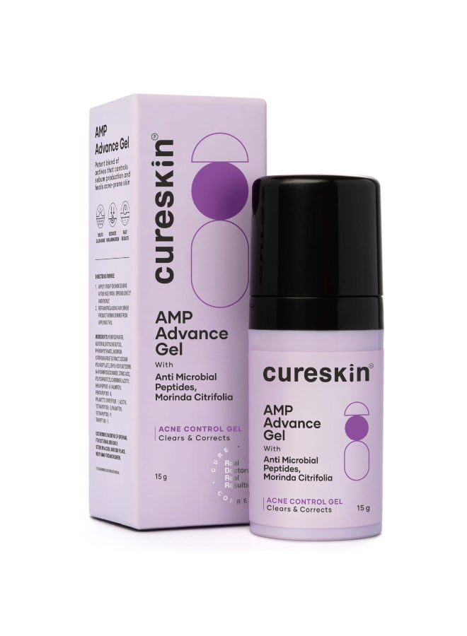 Cureskin AMP Advance Gel | Clarifying Gel for Face and Body | Smooths and Soothes Blemish-Prone Skin, 15 g (Pack of 1)