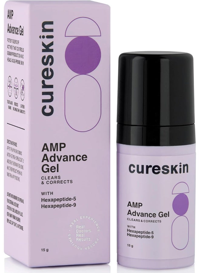 Cureskin AMP Advance Gel | Clarifying Gel for Face and Body | Smooths and Soothes Blemish-Prone Skin, 15 g (Pack of 1)