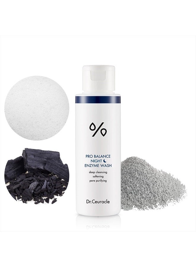 Dr.Ceuracle Pro Balance Night Enzyme Wash | Maltose, Corn Starch Powder Cleanser Removing Sebum | Exfoliating, pH Balancing Care, Hydration | Healthy Probiotics | Korean Daily Cleansing