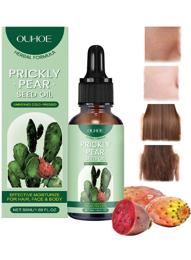 Prickly Pear Seed Oil, Organic Prickly Pear Oil, Cactus Facial Essence, Prickly Pear Seed Oil Skin Moisturizer For Skin, Face, Hair 50ML