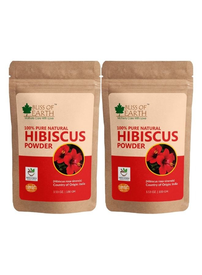 100% Pure & Natural Hibiscus Powder 100GM Makes Hair Stronger & Thicker Controls Ageing Cures Acne & Pimples Pack of 2