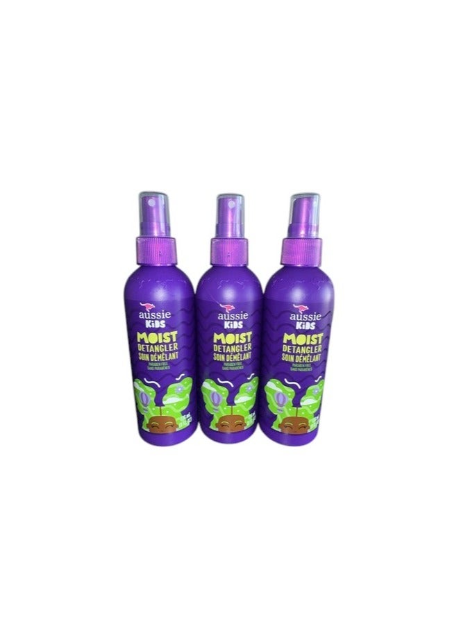 Kids Moist Detangler for Kids, Sulfate Free and Paraben Free, 8 fl oz, Triple Pack