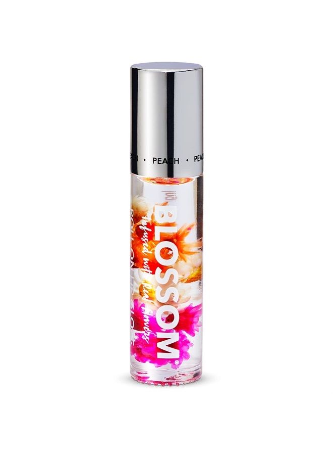 Scented Roll on Lip Gloss, Infused with Real Flowers, Made in USA, 0.20 fl. oz./5.9ml, Juicy Peach