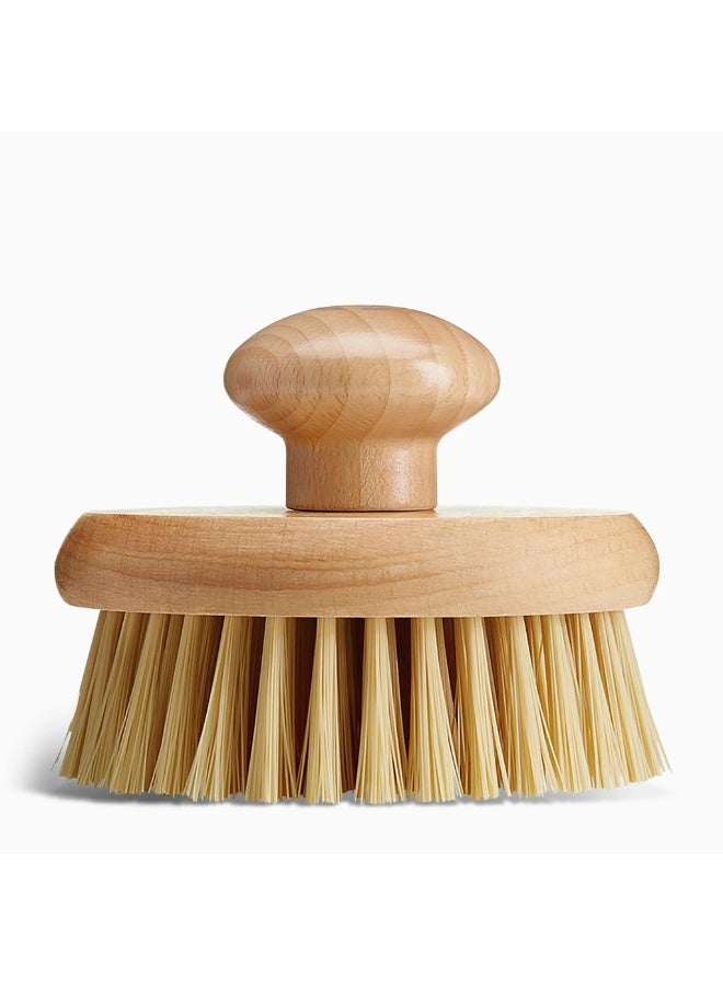 The Body Shop Round Body Brush – Deep Exfoliation for Dull Body Skin, Natural Bristles, Massage Tool for Ingrown Hair Relief Single