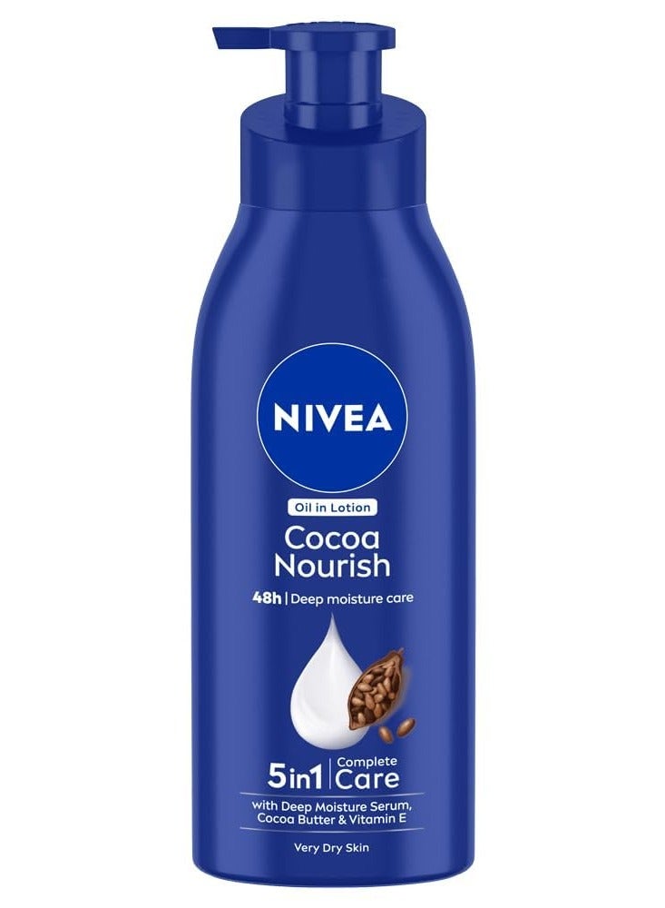 Cocoa Nourish 400ml Body Lotion with Deep Moisture Serum| 48 H Moisturization | With Cocoa Butter & Coconut Oil | Non Greasy & Healthy Looking Skin |For Very Dry Skin
