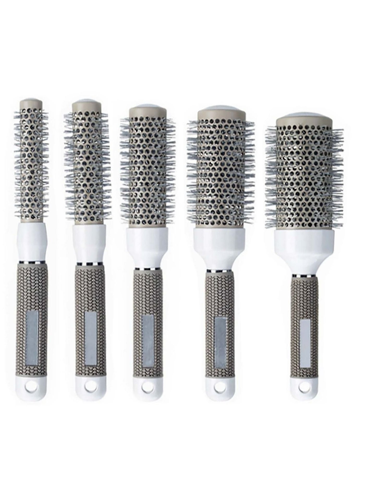 Ceramic Roller Comb, Hair Styling Blow Drying Curling Brush Hair Brush Roller Comb,5pcs/Set Professional Salon Styling Tool with Natural Rubber Handle for Blow Drying,Curling and Styling