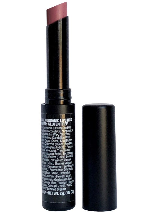 Natural Lipstick, Organic, Vegan, Gluten Free, Cruelty Free, Slim Package, Made in the USA, 0.07 oz. (Blushing Bride Matte)