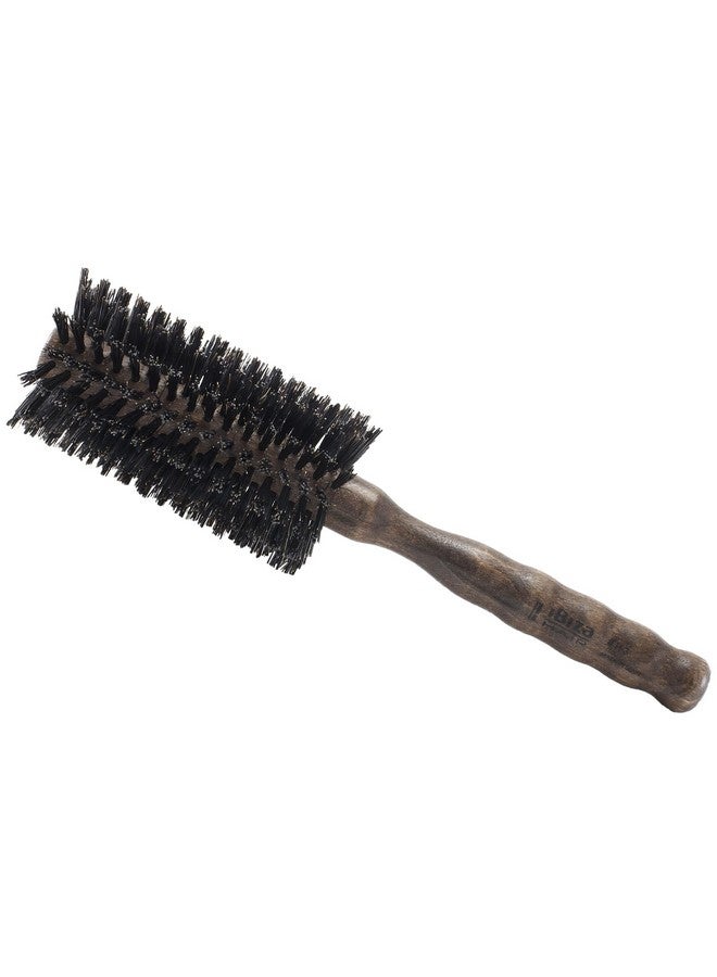 Ibiza Hair Boar Bristle Round Brush (H3-55mm) | Hybrid Boar/Nylon Bristles with Hardwood Handle | Ideal for Beachy Waves & Curls | Adds Texture & Shine for Coarse or Frizzy Hair