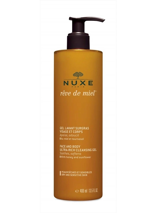 Rêve de Miel Face and Body Ultra-Rich Cleansing Gel, 13.5 Fl oz