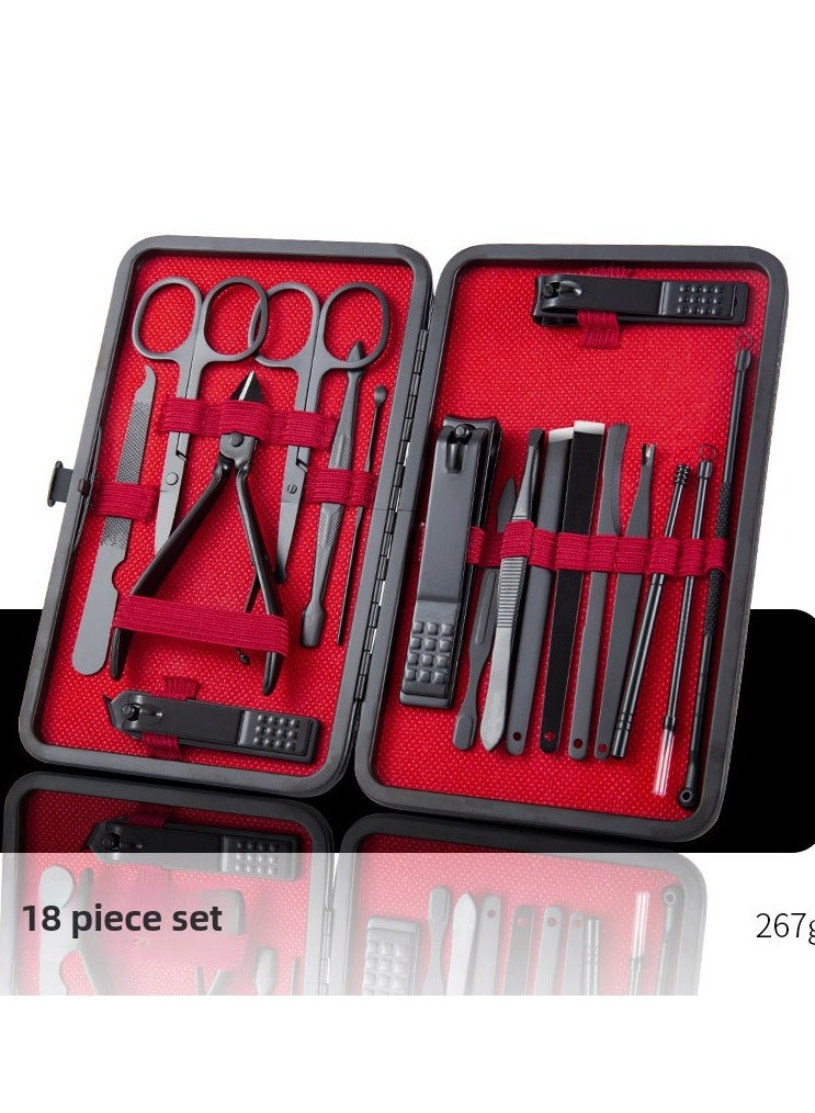 ORiTi 18-Piece Pedicure And Manicure Tool Set With Carry Case Black
