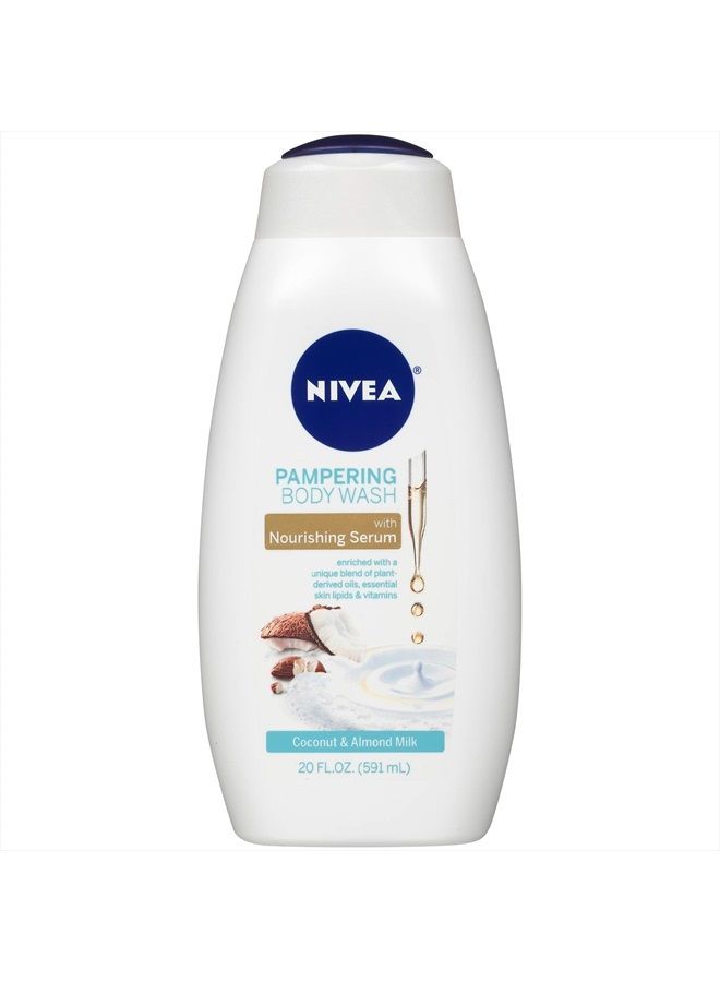 Coconut and Almond Milk Body Wash with Nourishing Serum, 20 Fl Oz Bottle