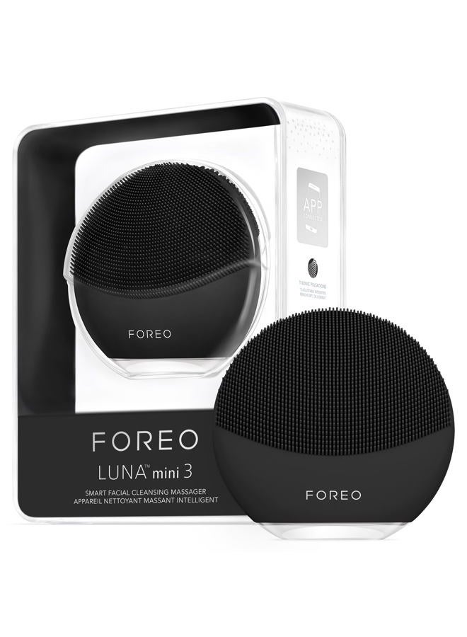 LUNA mini 3 Ultra-hygienic Facial Cleansing Brush - All Skin Types - Face Massager for Clean & Healthy Face Care - Extra Absorption of Facial Skin Care Products - Waterproof - Midnight