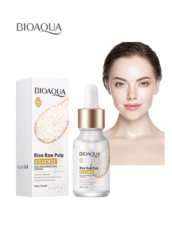 Rice Raw Pulp- Face Whitening Serum, Moisturizing Essence Anti Acne Aging, Rice Skin Care, Boost Skin Collagen, Firming Smooth Skin