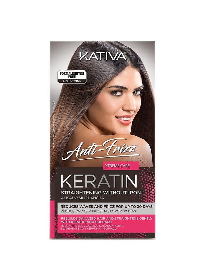 Kativa Anti-Frizz Xtreme Care, Home Use Straightening Treatment, Rebuild Damaged Hair and Straighten Waves and Frizz with Keratin and Cupuaçu, Paraben Free, Cruelty Free, Formaldehyde Free