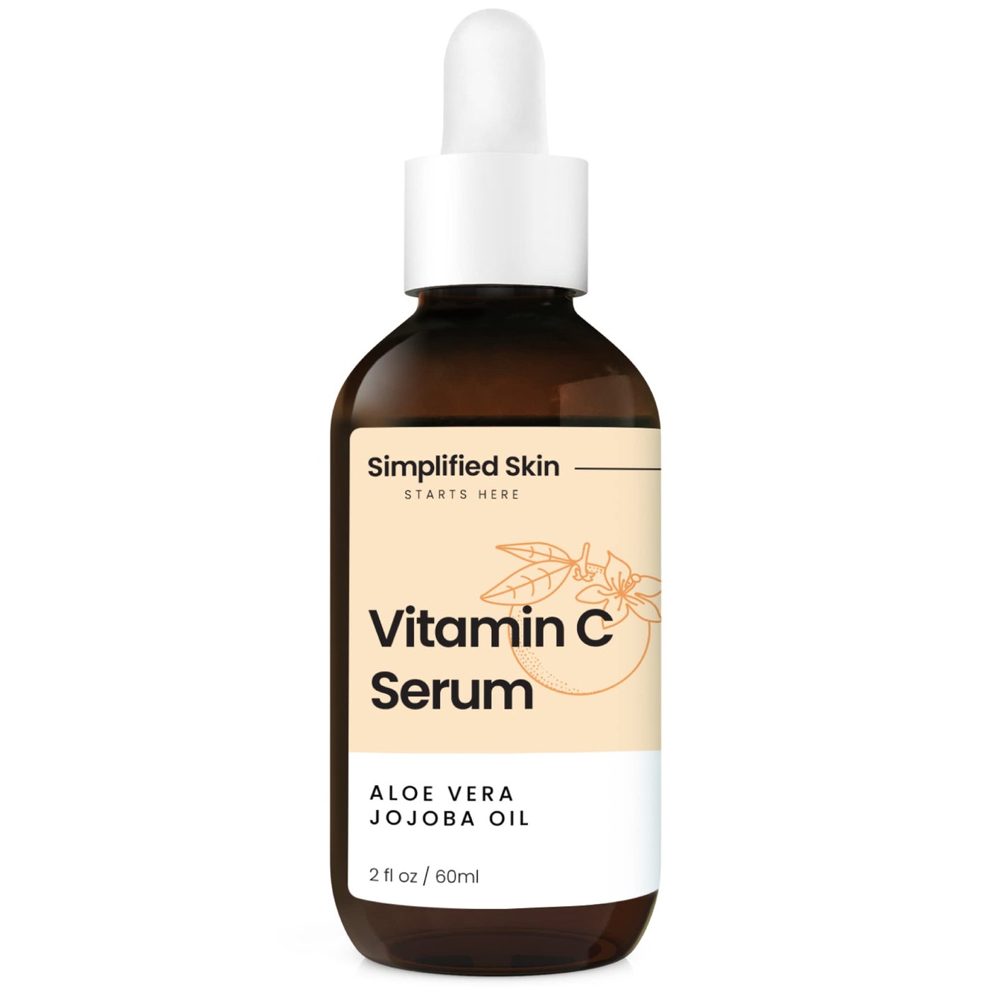 Simplified Skin Vitamin C Face Serum â€“ 20% Vitamin C, Hyaluronic Acid, Vitamin E â€“ for Hydrating & Glowing Skin - Antioxidant Skin Brightening Serum â€“ 2 Fl Oz