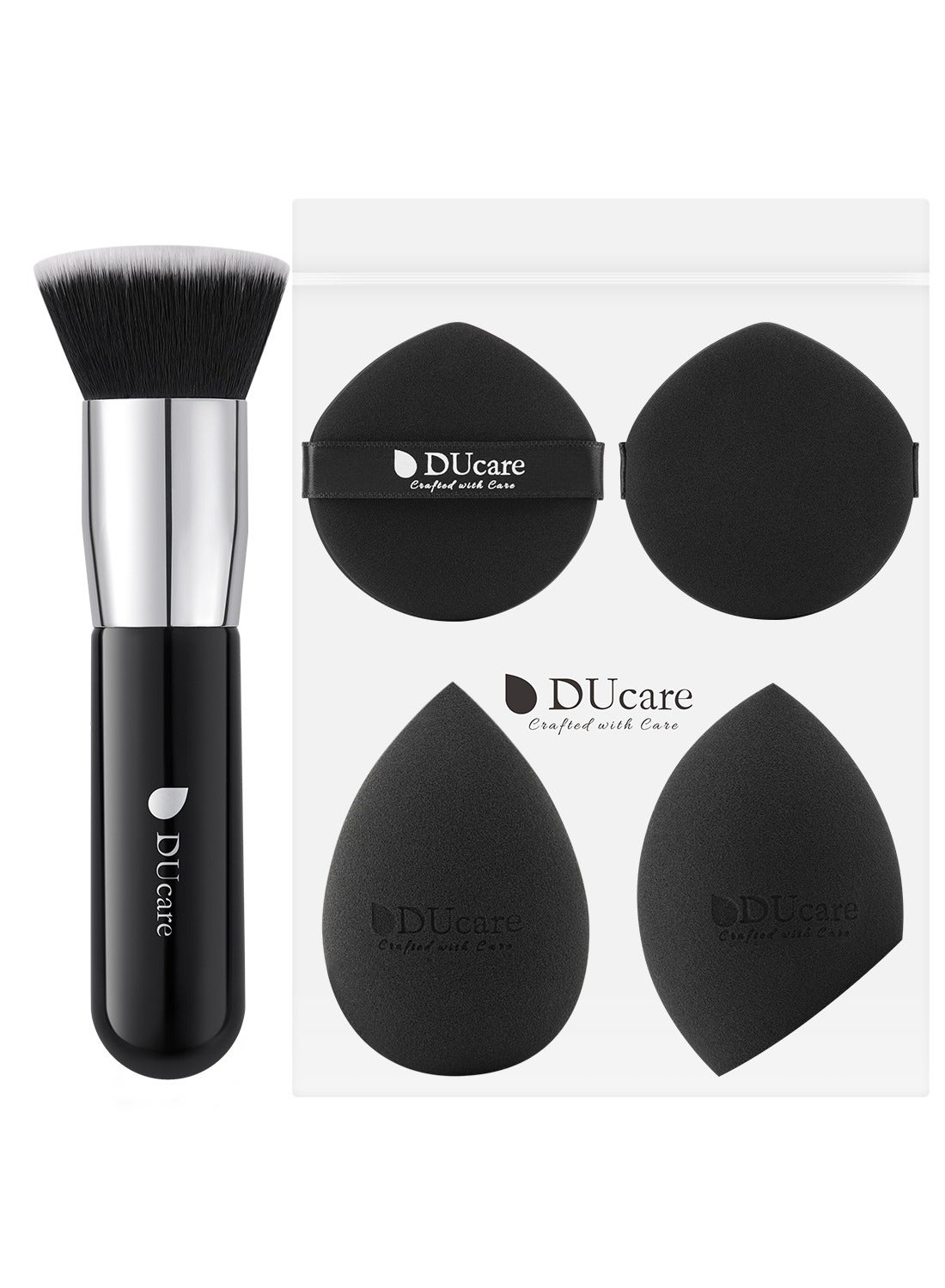 Makeup Sponges with Foundation Brush Makeup Puff Blending Foundation Sponge for Liquid BB Cream Mineral Powder Buffing Stippling