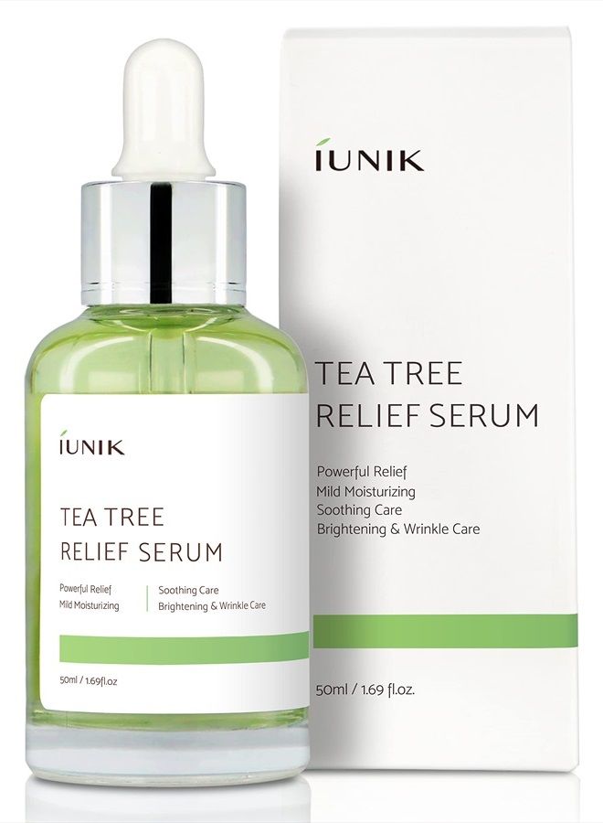 Tea Tree 67% Relief Vegan Facial Serum for Clear & Balanced Skin - Plant-based Ingredients w/Centella Asiatica for Soothing, Calming, Irritated Skin - Korean Skincare for Sensitive Oily Skin