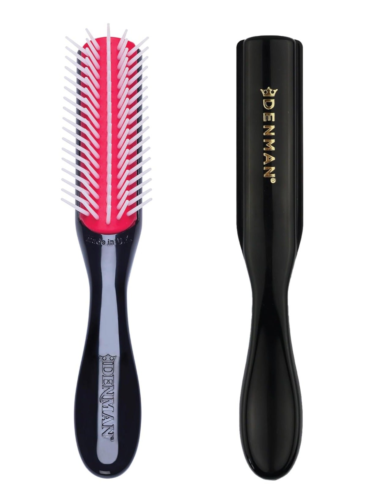 Denman Classic Styling Brush 5 Row D14 – Hair Brush for Separating, Shaping & Defining Curls - Blow-Drying, Styling & Detangling Brush – Black
