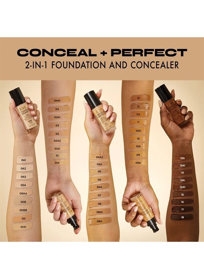 Conceal + Perfect 2-in-1 Foundation + Concealer - Golden Toffee (1 Fl. Oz.) Cruelty-Free Liquid Foundation - Cover Under-Eye Circles, Blemishes & Skin Discoloration for a Flawless Complexion