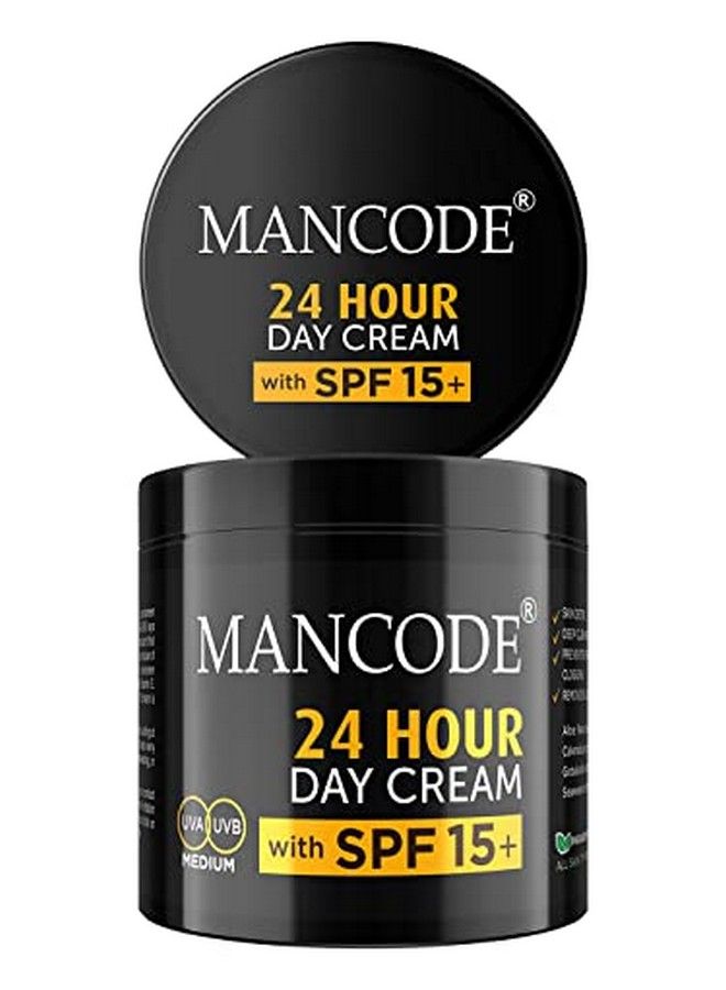 MAN CODE 24 Hours Day Cream For Men With SPF 15+, Brightening Face Cream For Men, Skin Whitening & Glowing Cream For Oily Skin, White Tone Day Cream With Fresh Hydration & Sun Protection