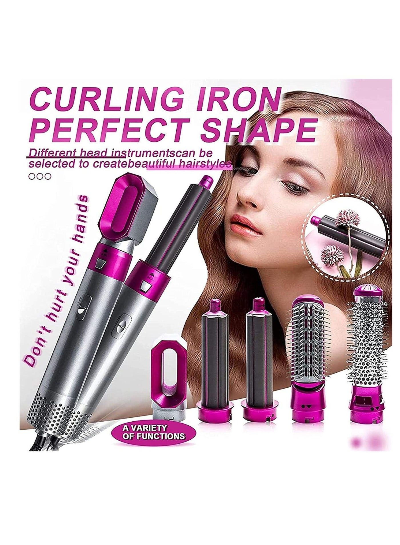 5 in 1 one-step hair dryer and volumizer hot air brush for Straightening Curling Drying
